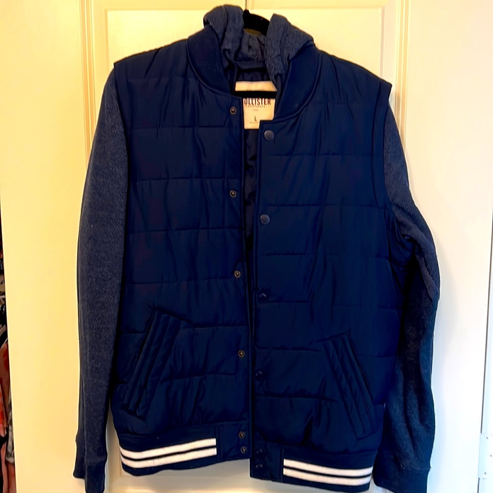 Hollister 2 tone hoodie jacket (L)